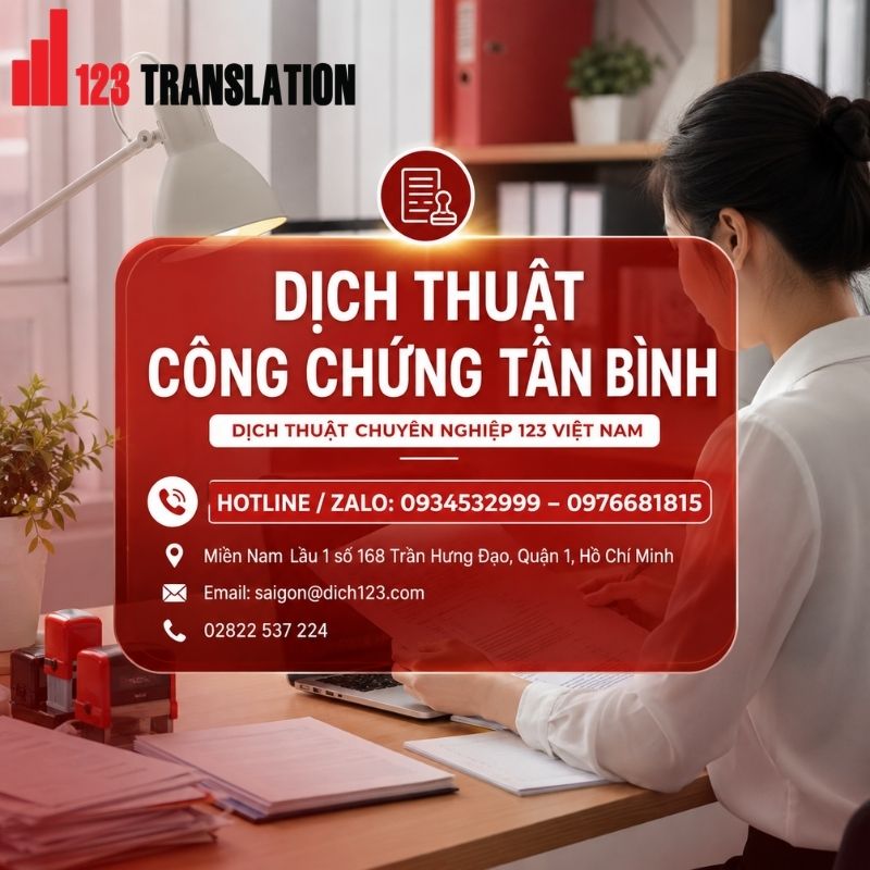 Dịch thuật công chứng Tân Bình uy tín – hỗ trợ dịch và công chứng nhiều loại giấy tờ, hồ sơ cá nhân, doanh nghiệp.