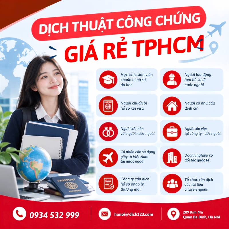 Dịch thuật công chứng giá rẻ TPHCM