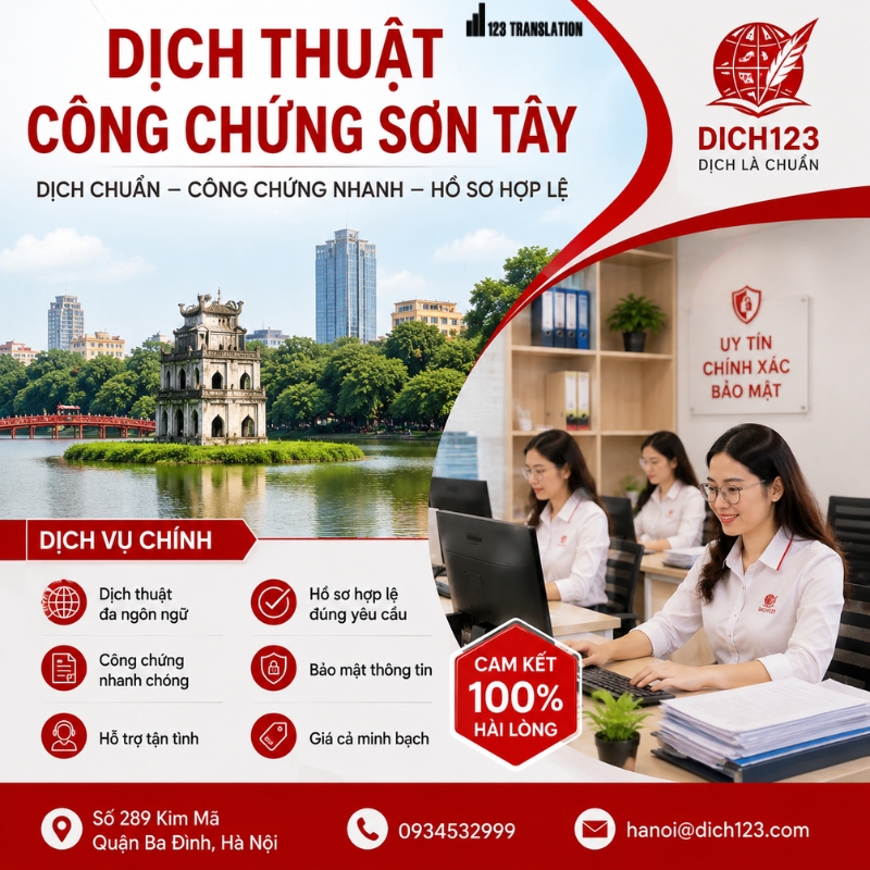 Dịch thuật công chứng Sơn Tây