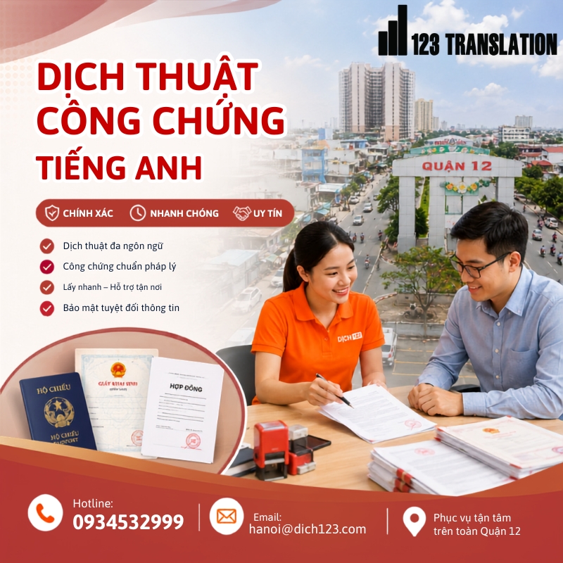 Dịch thuật công chứng tiếng Anh