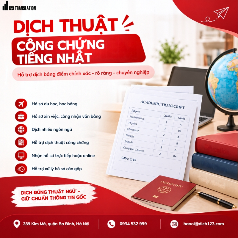 Dịch thuật công chứng tiếng Nhật