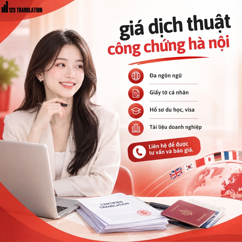 Giá dịch thuật công chứng Hà Nội