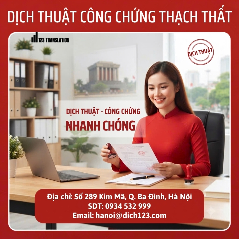 Dịch thuật công chứng Thạch Thất