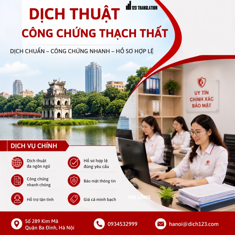 Dịch thuật công chứng Thạch Thất